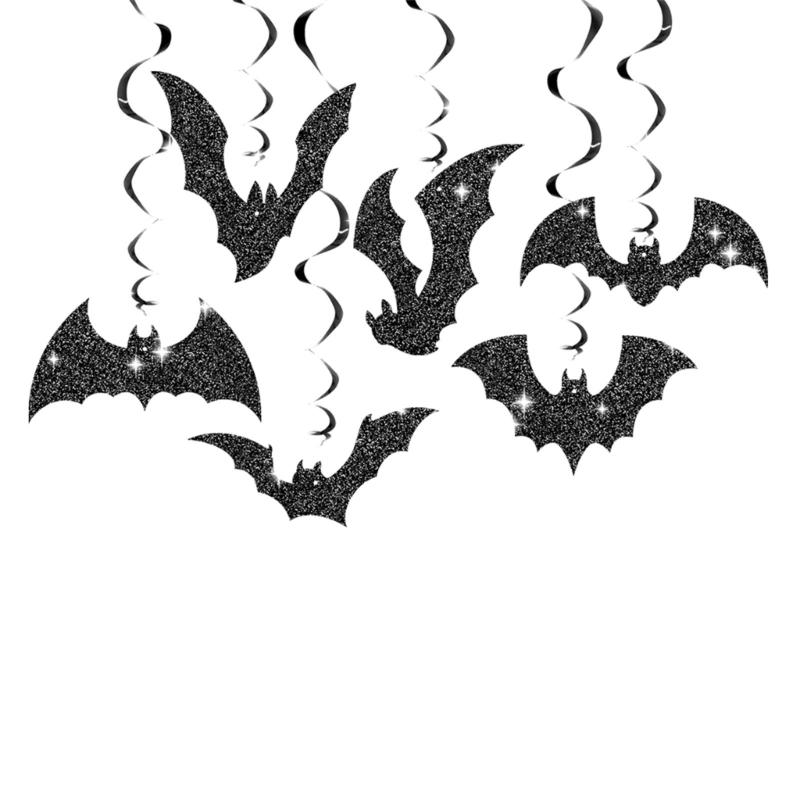 30Pieces Bats Swirls Ornament Ceiling Decoration for Birthday Festival Home Ceiling Swirls Ornament