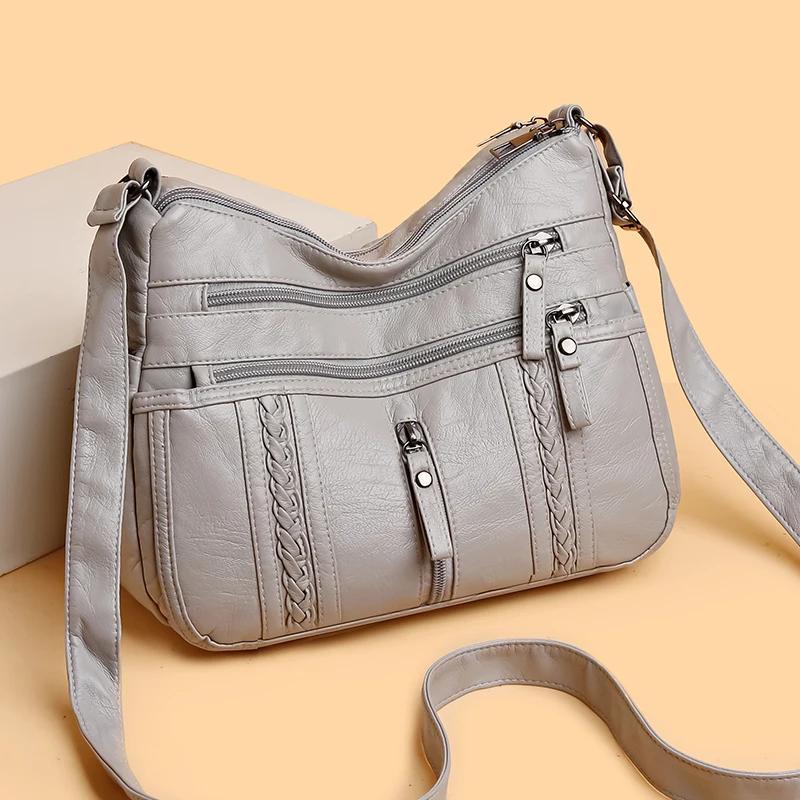 Retro Einfarbig PU Leder Schulter Unterarm Tasche Damen Mode Handtaschen Casual Hobos Geldbörsen und Handtasche Damen Handtaschen