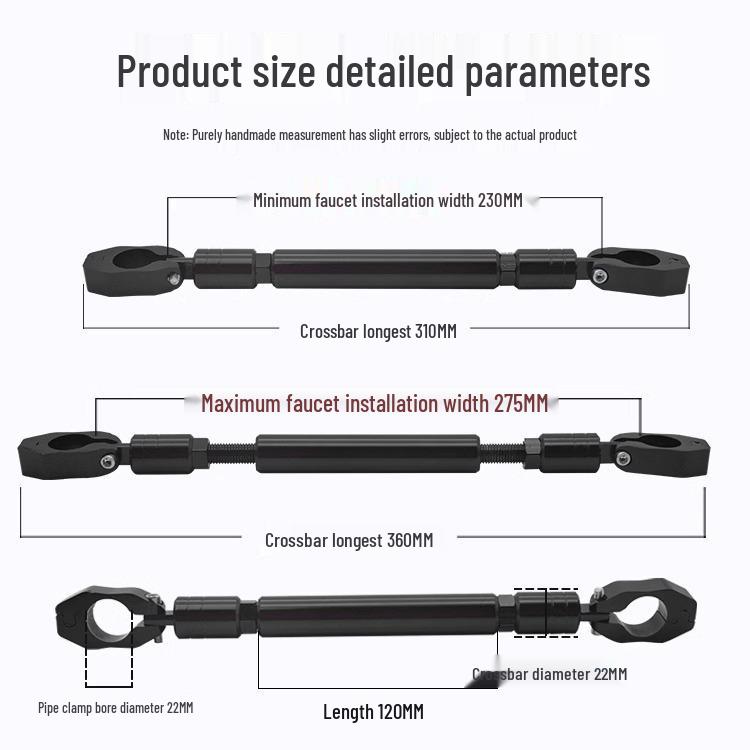 Enhanced Motorcycle Crossbar Balance Handlebar Extension Rod
