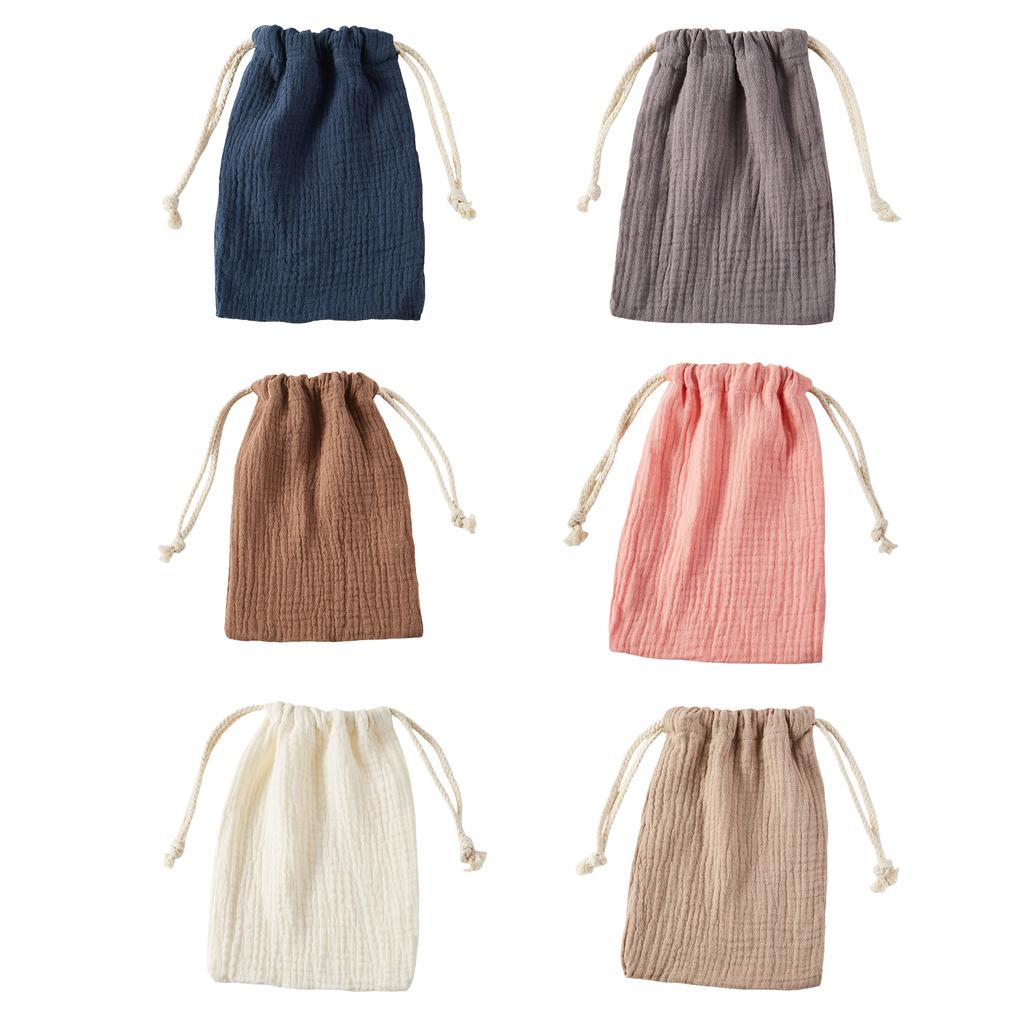 Elegant Organziers Cotton Pouches with Drawstrings Storage Bags Home Accessory for Gifts and Party Supplies Daily Use