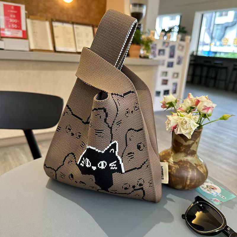 Cartoon Souvenir Hand-Carry Tote: Knitted Bag for Gifts, Candy, or Travel – Stylish and Spacious