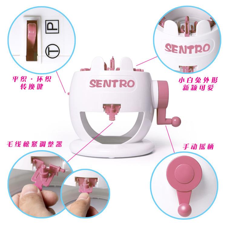 DIY Small Knitting Machine 22 Needles Small White Rabbit Wool Knitting Machine Wool Knitting Toys for Children