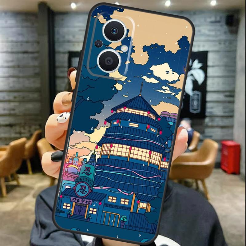 Neon Village Bathhouse Night Case For OPPO Reno 13 13F 12 F 11 8T 7 8 10 Pro OPPO Find X8 X6 Pro X3 X5 Lite Cover Coque