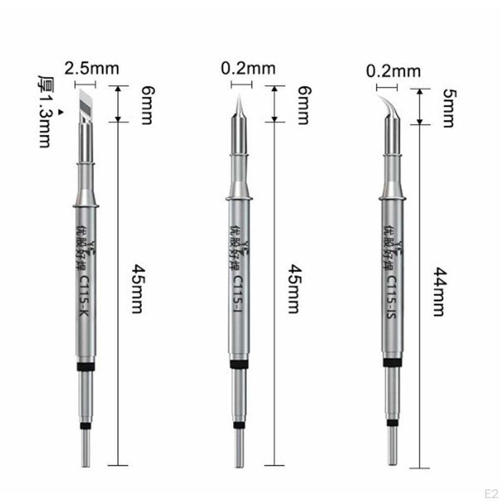 3 Pieces Soldering Iron Tips Tools Accs Portable Parts Easy Installation Head Solder