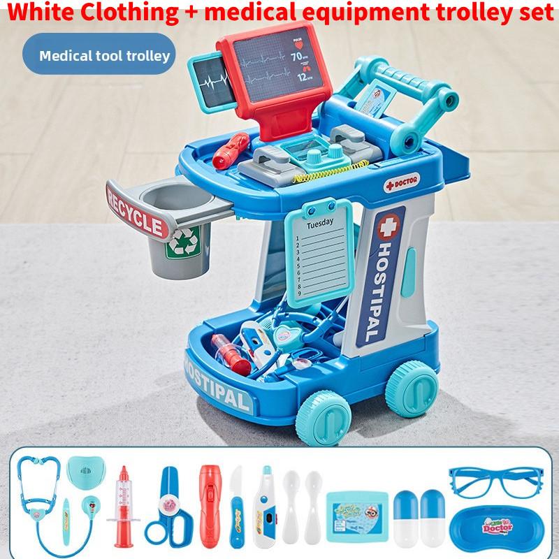 

Medical Pretend Educational Station Set Doctor Children Role Play Trolley Sets синий