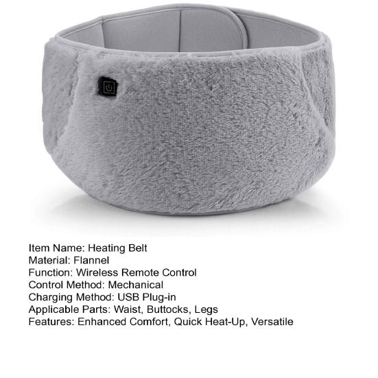 Electric Heating Belt for Menstrual Pain Relief 3 Levels Heated Therapy Pad with Adjustable Waistband Back Pain Relief 6H Auto-Off Washable Abdominal