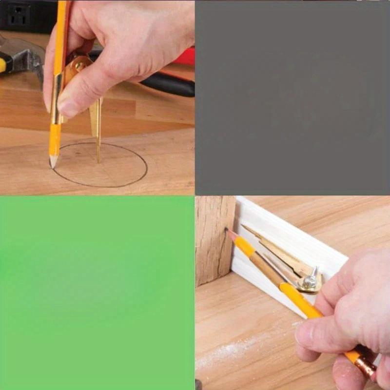 1pc Metal Scriber Compass, 180° Adjustable Wing Nut, Precision Woodworking Circle Scribing Tool for Drawing and Marking