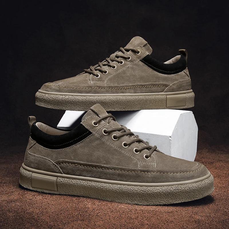 

Новые мужские повседневные кроссовки для активного отдыха, кроссовки Tenis Masculino, мужская обувь для скейтбординга, фирменные кожаные мужские туфли на плоской подошве 38-44 44 коричневый