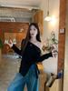 Chic Black One-Shoulder Women's Top - 2025 Autumn Design, Unique Style, Base Layer, Luxurious Feel