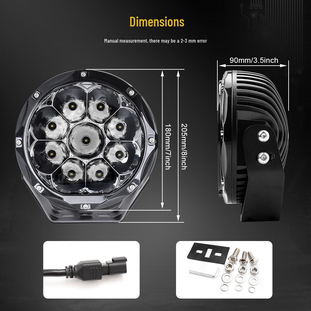 7-Inch High-Brightness Off-road Spotlight: Cross-border Tank Wrangler Edition
