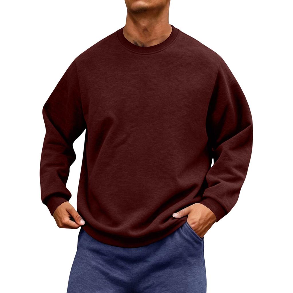Men's Neck Long Sleeve Loose Fit Sweatshirt for Casual Daily Wear