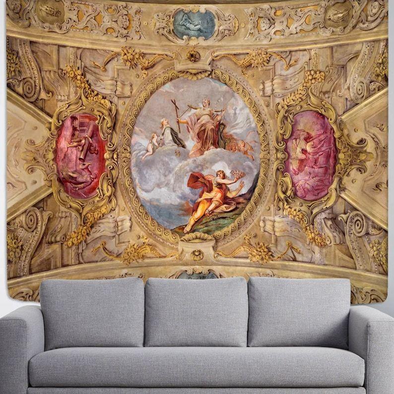 Tapestry Christian Paradise Baroque ceiling 75x100 чёрный