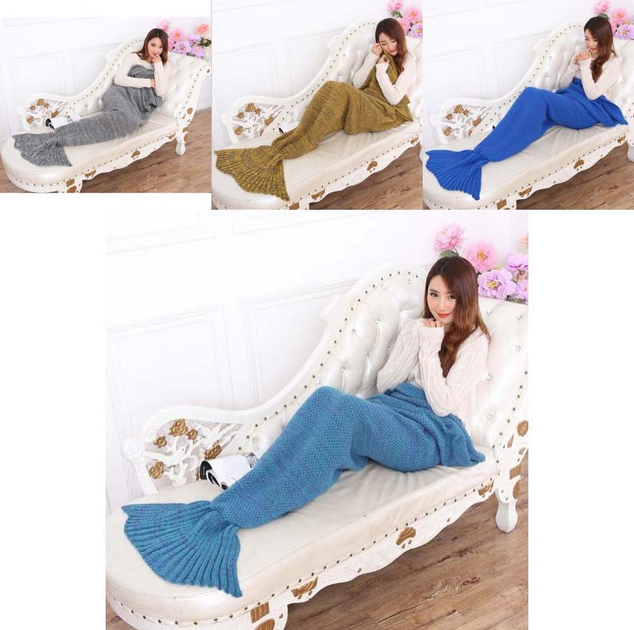 Mermaid Pattern Blanket With Vintage Design For Home Decoration