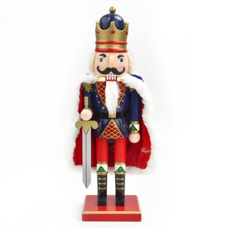 Large Handcrafted Nutcrackers Soldier Figurine For Christmas Decorations 38Cm Wooden Holiday Centerpieces