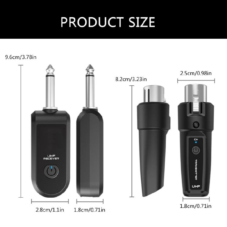 Flexible Wireless Microphone System Transmitter Receiver For Dynamic Microphones Perfect For Live Performances