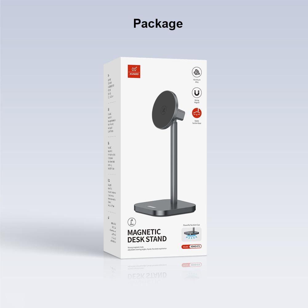 XUNDD XDHO-073 Magnetic Phone Holder Desk Stand Aluminum Alloy 45 Degree Tilt Hands-free Bracket