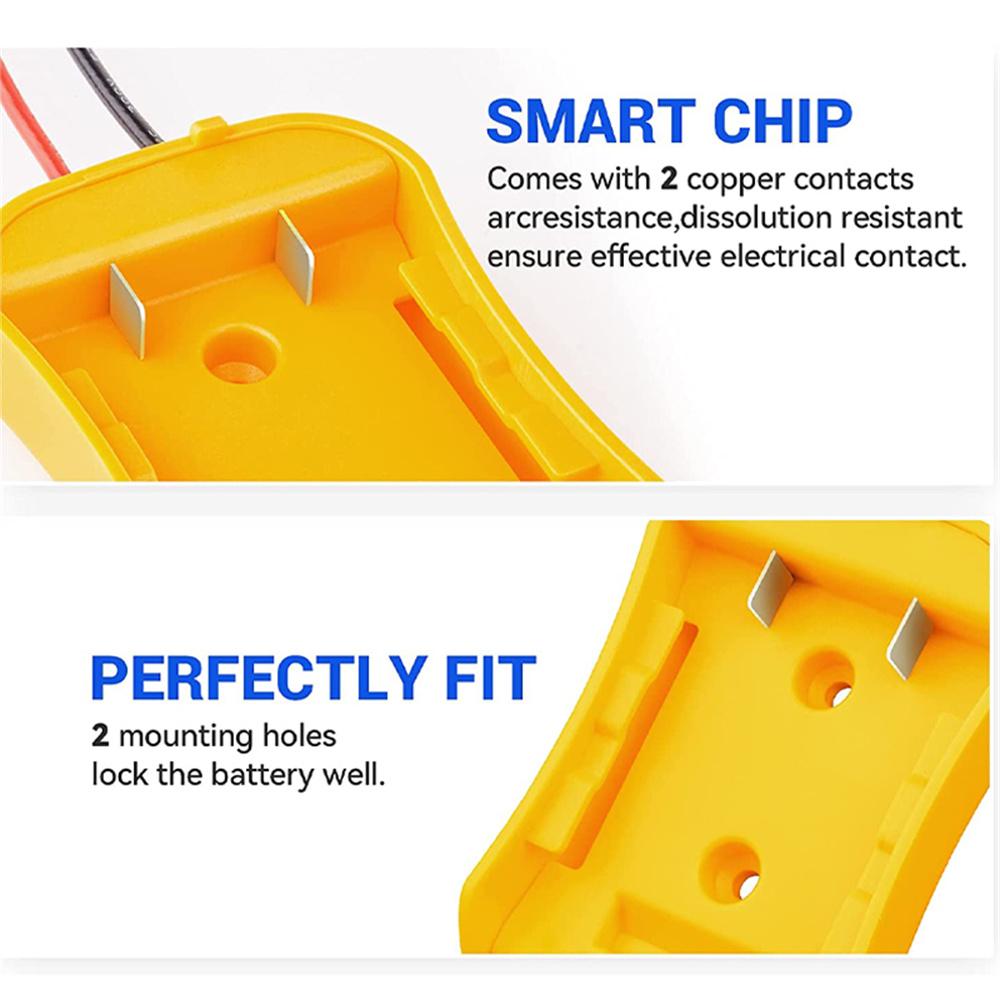 DIY Battery Converter For 18V/20V Max Battery Dock Power Connector 12AWG