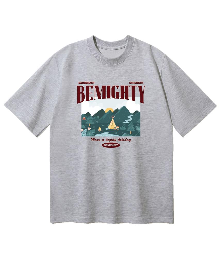 BEMIGHTY Mountain Camp Oversized Short Sleeve T-Shirt [Dark Gray] (B Type)