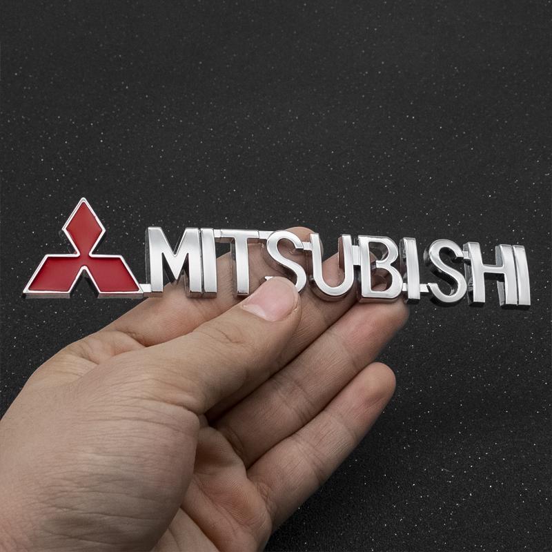 3D Aluminum Metal Car Styling Sticker Metal Badge Emblem Trunk Decorative Decal For Mitsubishi Lancer 9 10 Outlander Pajero L200