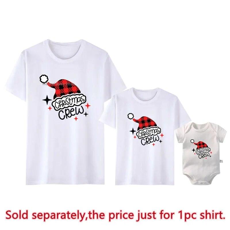Koszulki damskie Nowe koszulki świąteczne z nadrukiem dla rodziny Koszulki bawełniane dla taty i mamy Koszulki dziecięce Body dla niemowląt Rodzinny wygląd Koszulki świąteczne Koszulki Stroje