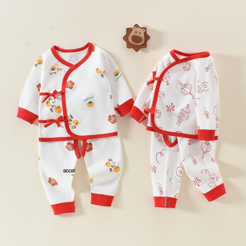 Set Haine Bumbac Toamnă Bebeluș: Salopetă Velcro pentru Nou-născut cu Croi Deschis