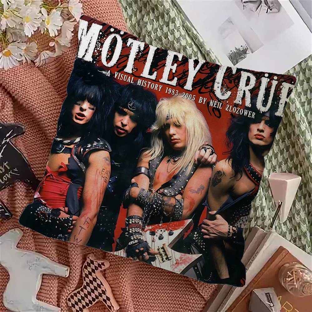 Classic Band M-Motley C-Crue Office Cushion Pillowcase Car Cushion Cover45X45CM Lumbar Pillowcase Sofa Pillowcover