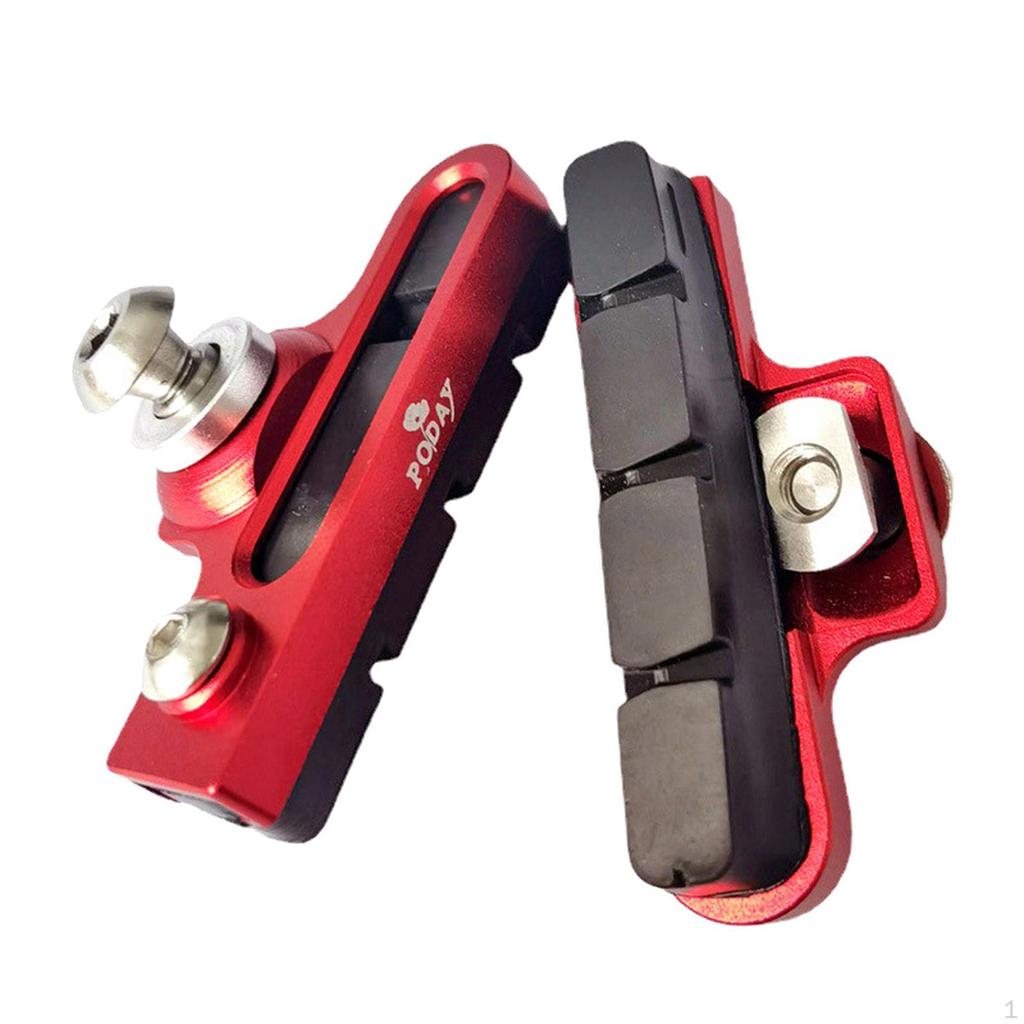 2 Pads Pair Brake Shoes Set Metal Road Bike Cycle
