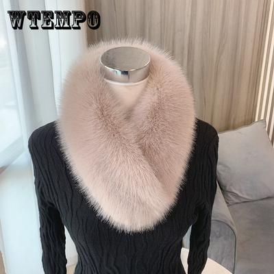 Scaldacollo con fibbia a clip, versatile, resistente al freddo, da donna, invernale, con collo in pelliccia sintetica di volpe, da indossare tutti i giorni