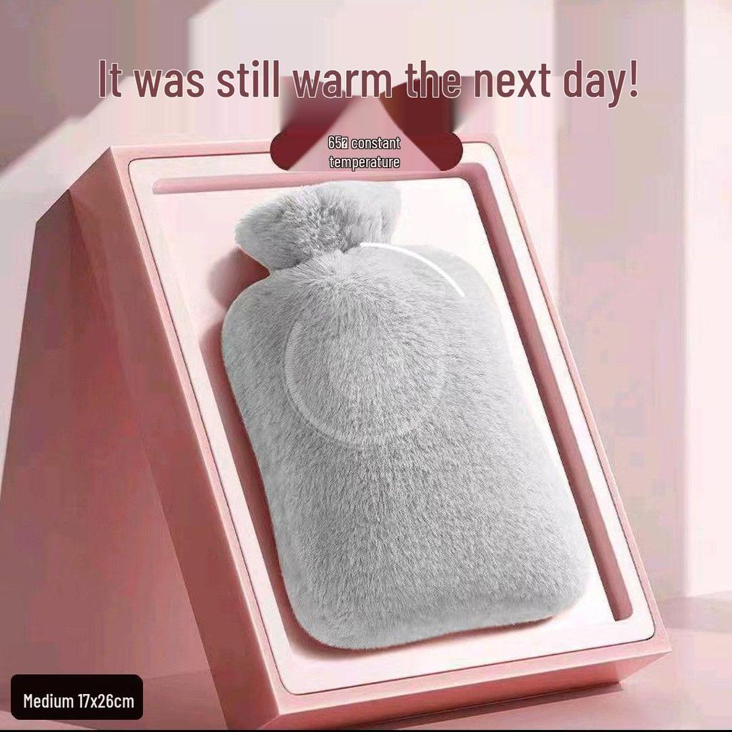 Plush Hot Water Bottle - Hand, Foot, and Bed Warmer, Small Size