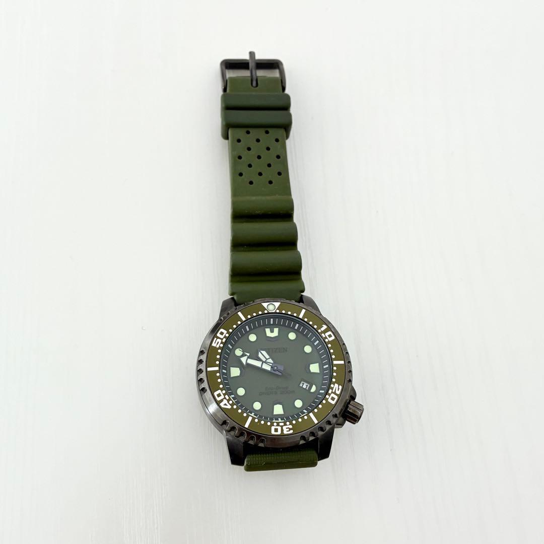 Б/у CITIZEN Дайверские Зеленые 200м Водонепроницаемые Eco Drive Promaster