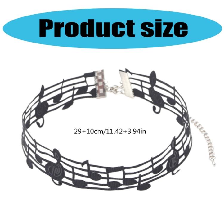 Exquisite Black Short Necklace with Soft and Intricate Details Unique Music Symbol Jewelry Suitable for a Fashion Look