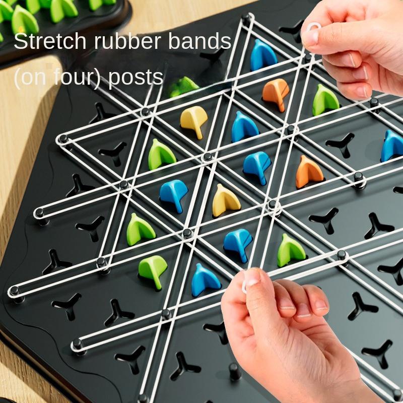 Neues Dreiecks-Kettengummi-Schach Desktop-Puzzlespiel, Familien-Eltern-Kind-Interaktionsspiel, Logik-Puzzle-Übung Babyspielzeug