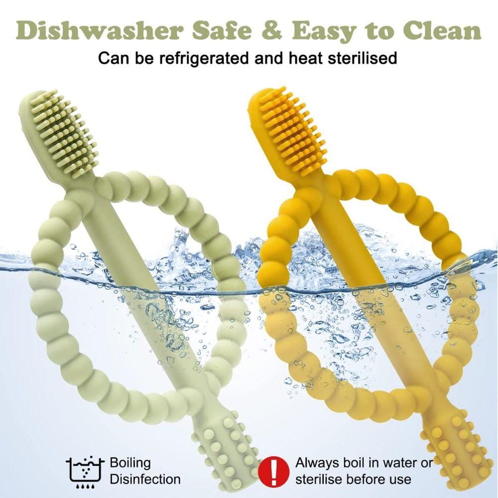 Easy-Hold Handle Chew Stick Toys Food Grade Teething Toys Premium Infant Toothbrush  Daycare