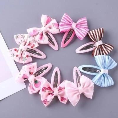 10pcs/lot Popular Children Hair Clip Hair Accessories Headwear Baby Ribbon Bow Cute Girls Hairpins