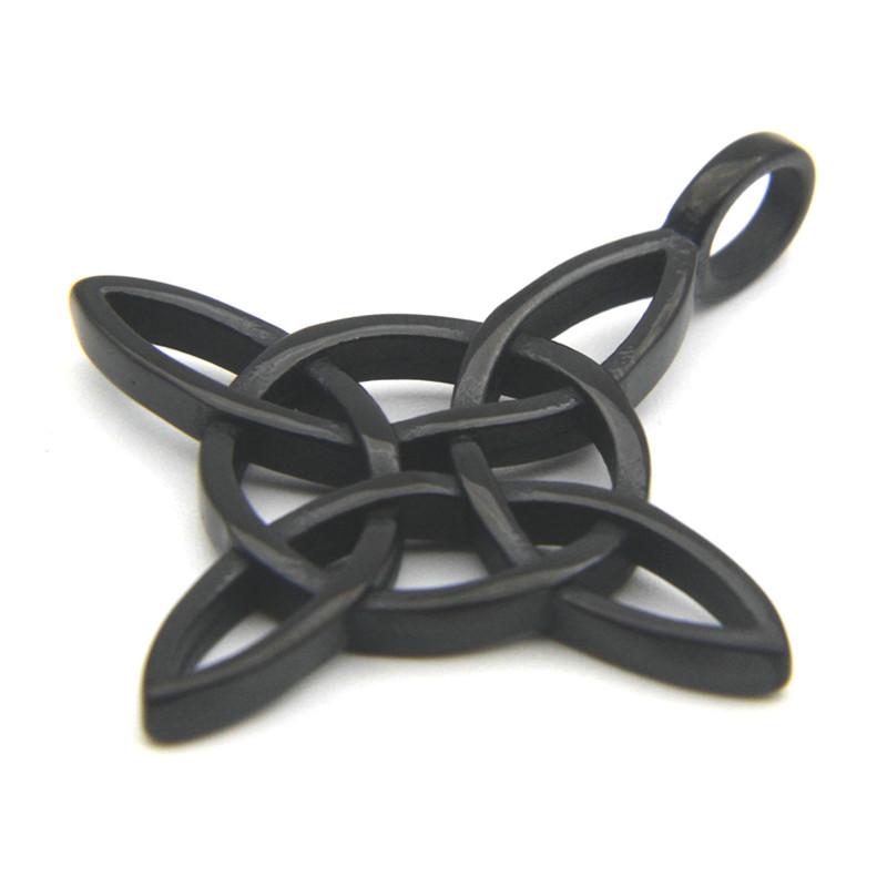 Polaris Pendant Clear Stone 316L Stainless Steel Biker Vikings Style Jewelry Knot Compass Necklace