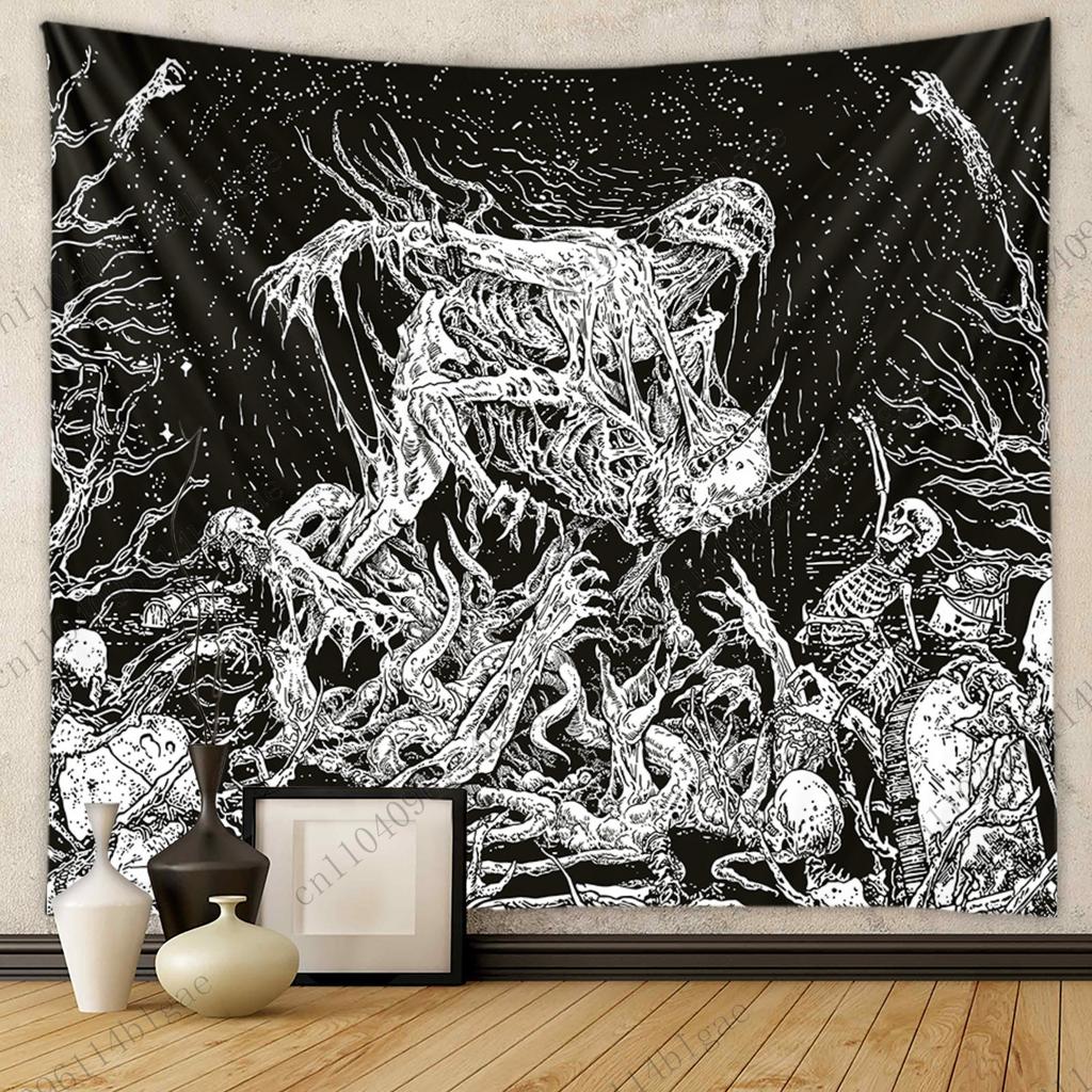 Gotische Engels des Todes Wandteppich Gotisch-Thematisches Schlafzimmer Wandteppich Wandstoff Hippie Wandteppiche Party Dekoration Bedruckter Wandteppich
