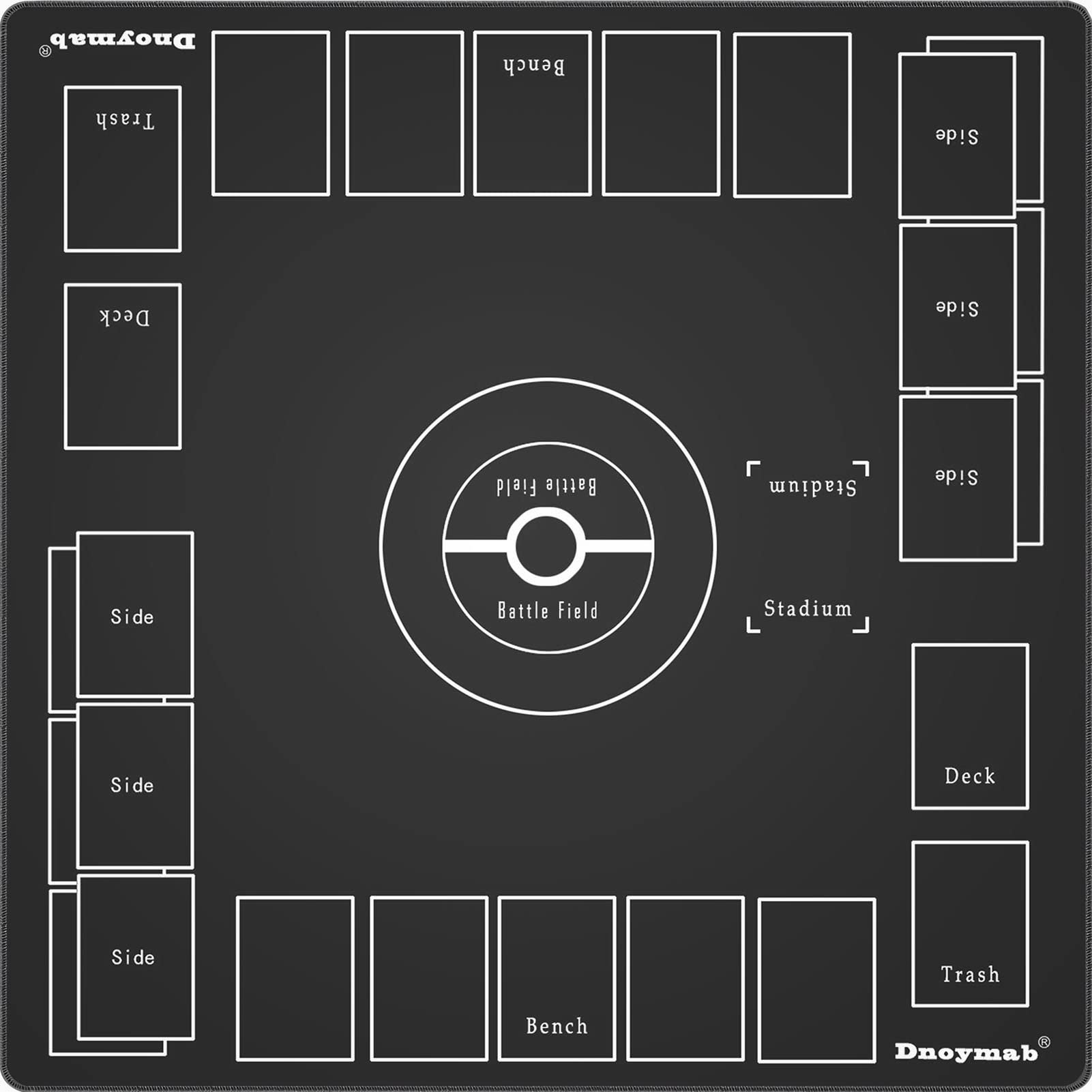 

Dnoymab Полноразмерный игровой коврик для карточной игры, толщина 3 мм, резиновый игровой коврик для 2 игроков с сумкой для хранения, 60x60 см, нескользящий (3мм черный) чёрный