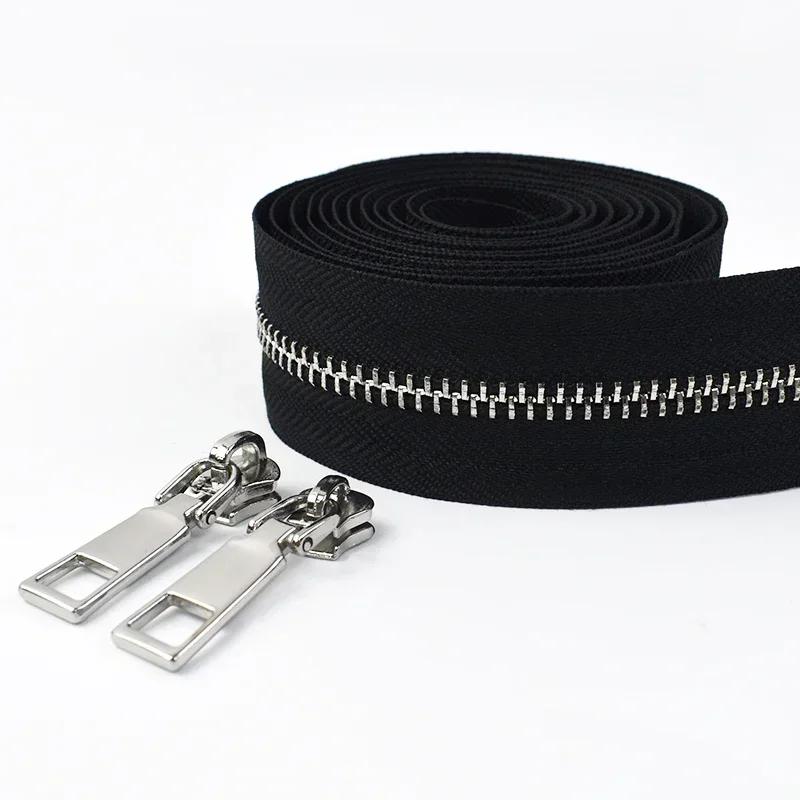 Meetee 2-10M 5# Metal/Nylon/Resin Zippers By Meter + Matching Zip Sliders Bag Clothes Zips Easy Repair Sewing Accessories