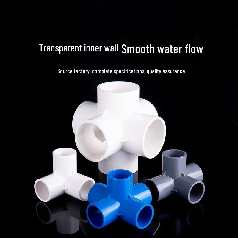 PVC Vícesměrné 3D Plastové Fitinky pro Vodovodní Potrubí (Pravoúhlý, Čtyřcestný, Pěticestný, Šesticestný T-kus)