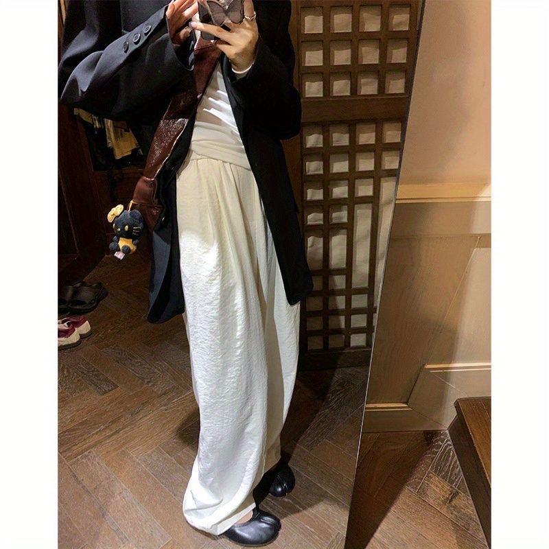 Summer Women's Wide Leg Pants High Waisted Loose Draped Casual Pants