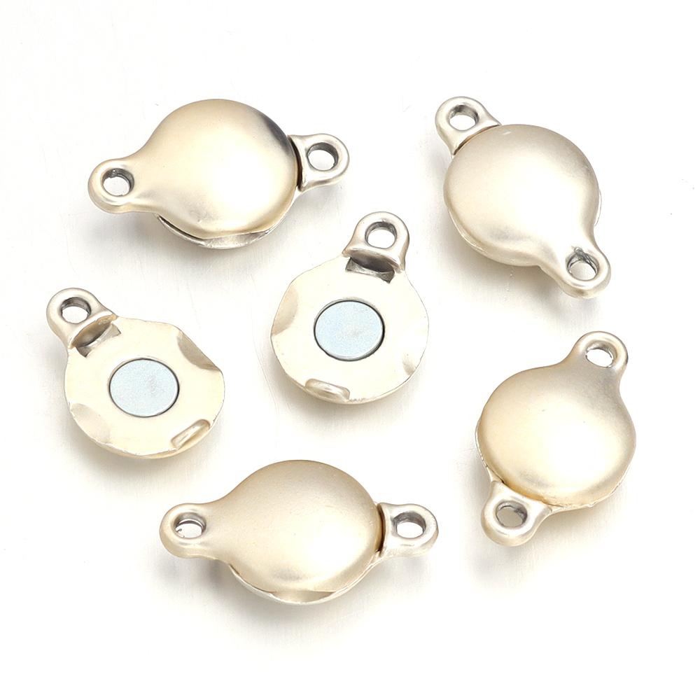 5pcs Alloy Strong Magnetic Clasps Flat Round End Clasps Buckles Connectors For Jewelry Making DIY Necklace Bracelets Accessories