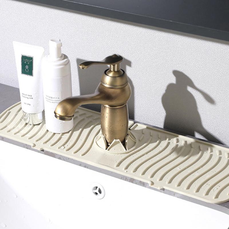 3 Size Kitchen Silicon Faucet Absorbent Mat Sink Anti-Splash Countertop Protect  Bathroom Soap Drainer Box Rack Draining Pad