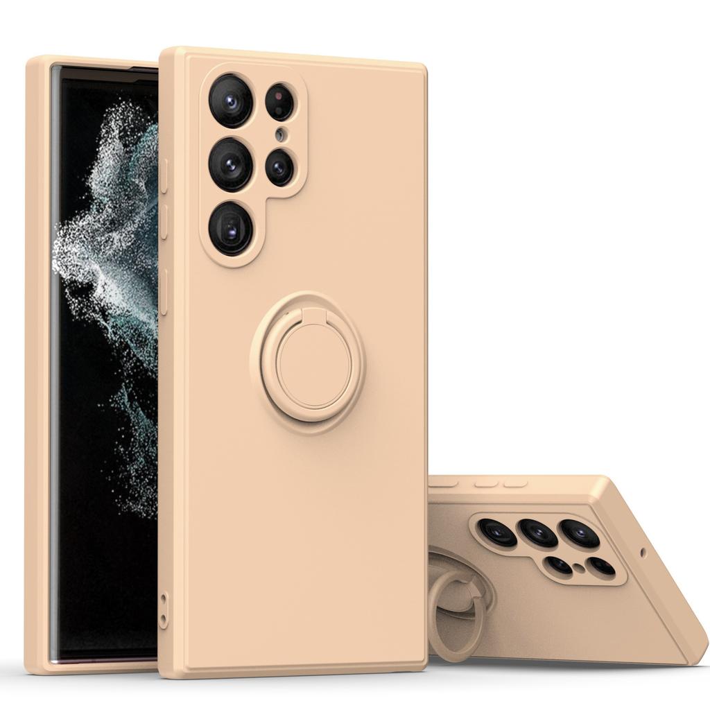 Suitable for Samsung S25 Phone Case, Note20Ultra Liquid Silicone Protective Case A15, Skin-feel Ring Stand A55