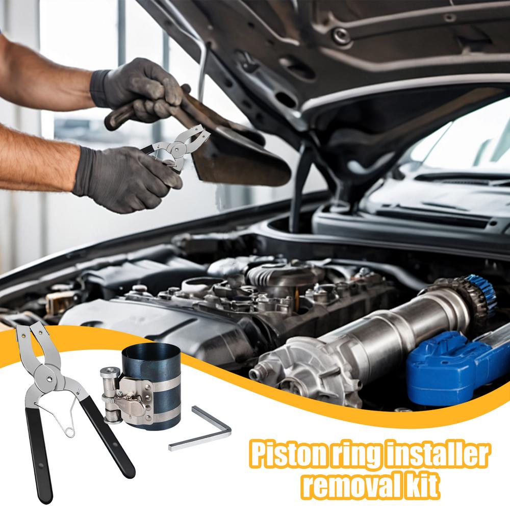 Piston Ring Compressor Tool Piston Ring Installation Tool Adjustable Sizes Car Engine Maintenance Supplies For Truck Vehicle RV