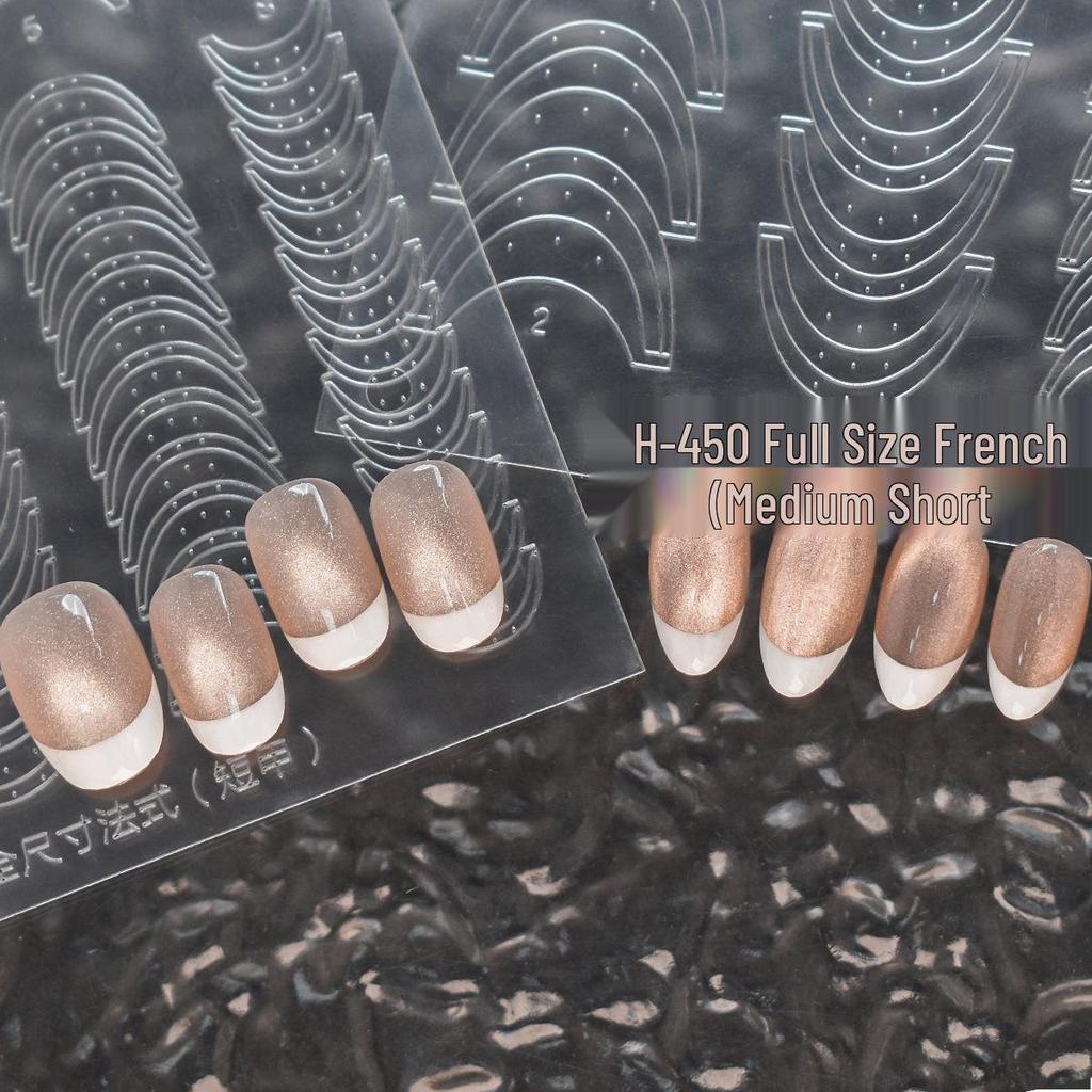 Clear French Nail Art Stickers: Ultra-Thin Stencils for Short & Long Nails, Glue Application Tool