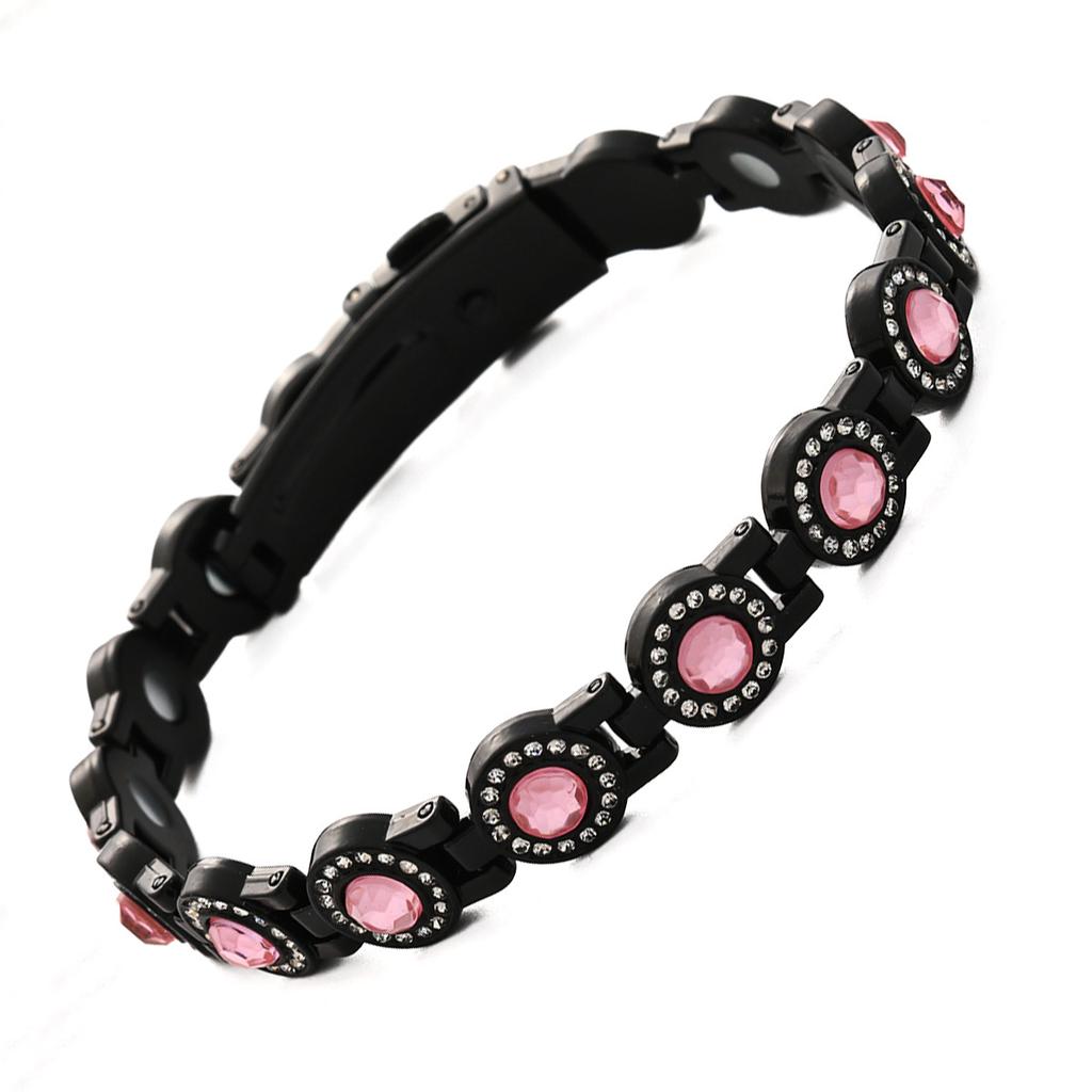 Explosive light luxury round full diamond alloy single row clasp magnet bracelet spot fast delivery