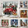 Vtipný vánoční sprchový závěs Santa Claus Sněhulák Jelen Sněžná scéna Vánoční dárky Sprchový závěs Dekorace do koupelny S háčky
