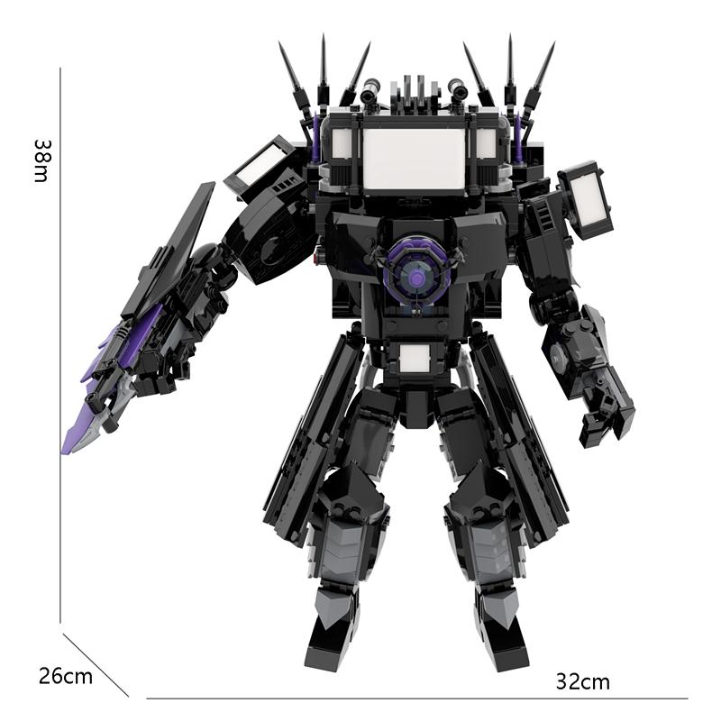835 stk/sett Skibidi Toalett Giant Versjon Oppgradert Titan TV Mann Byggeklosser DIY Monterte Murstein Leker til gutter Julegaver