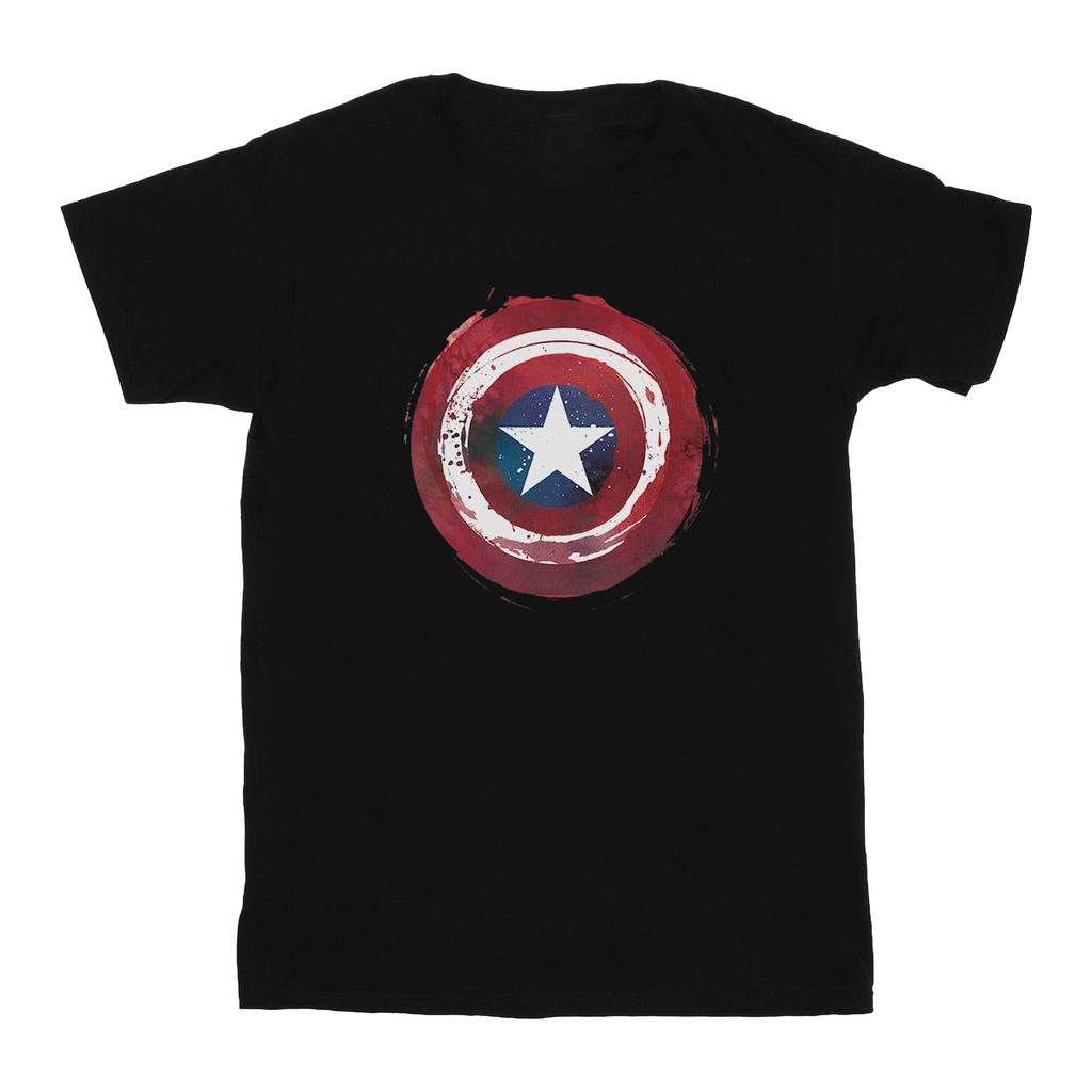 Marvel Womens/Ladies Captain America Splatter Shield Cotton Boyfriend T-Shirt