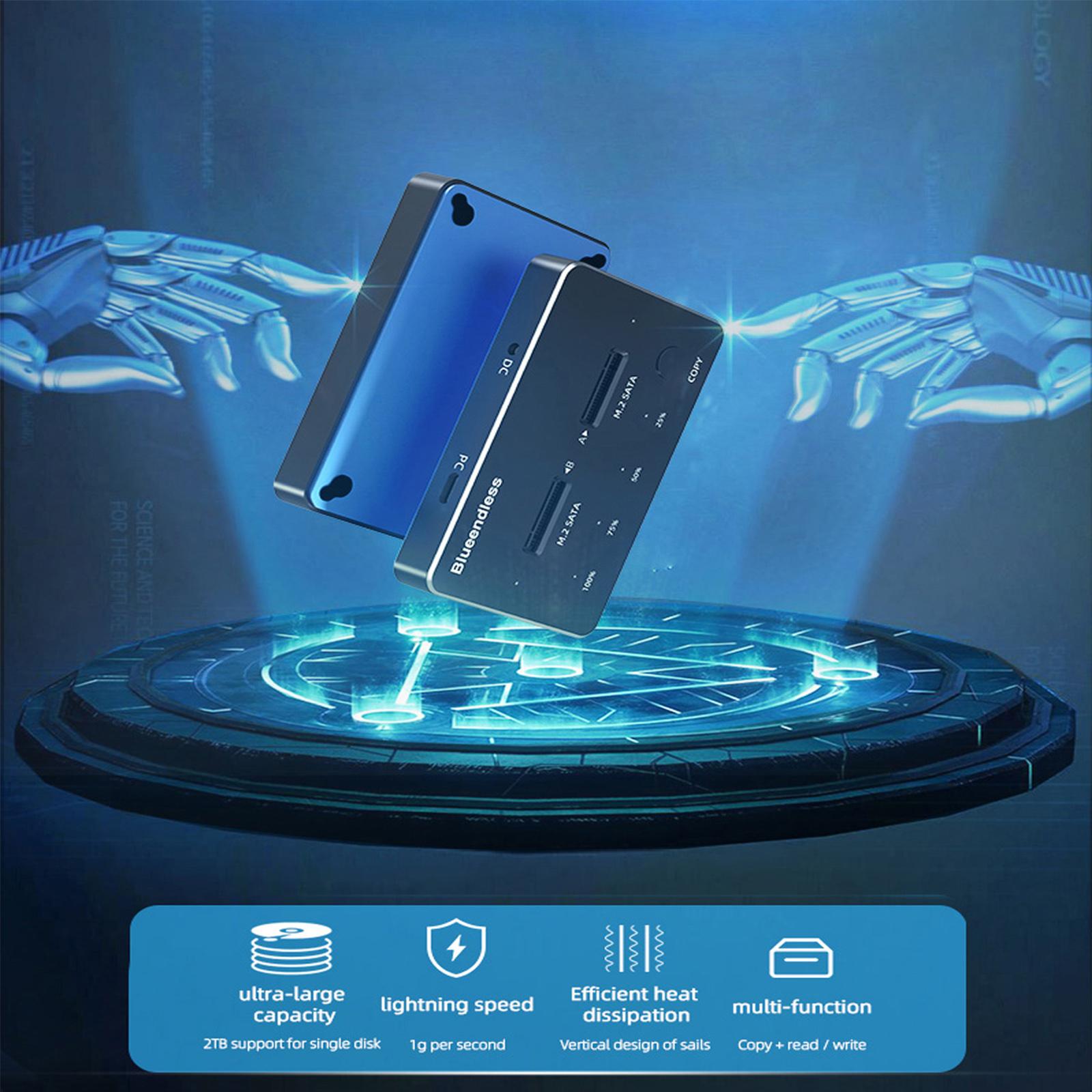 

Док-станция SATA Дубликатор SSD M.2 SATA+SATA Корпус для твердотельного накопителя